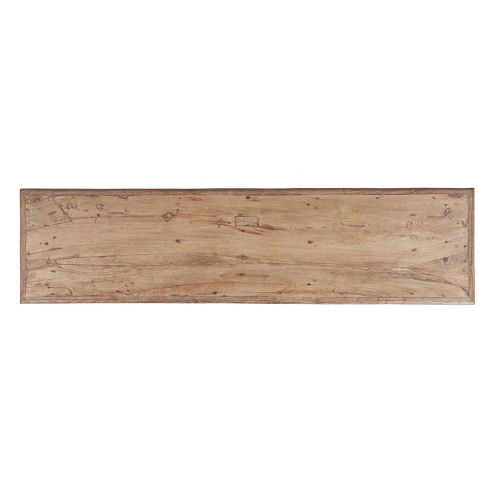 Top Down View Of Indian Reclaimed Teak Bench | Indigo Antiques