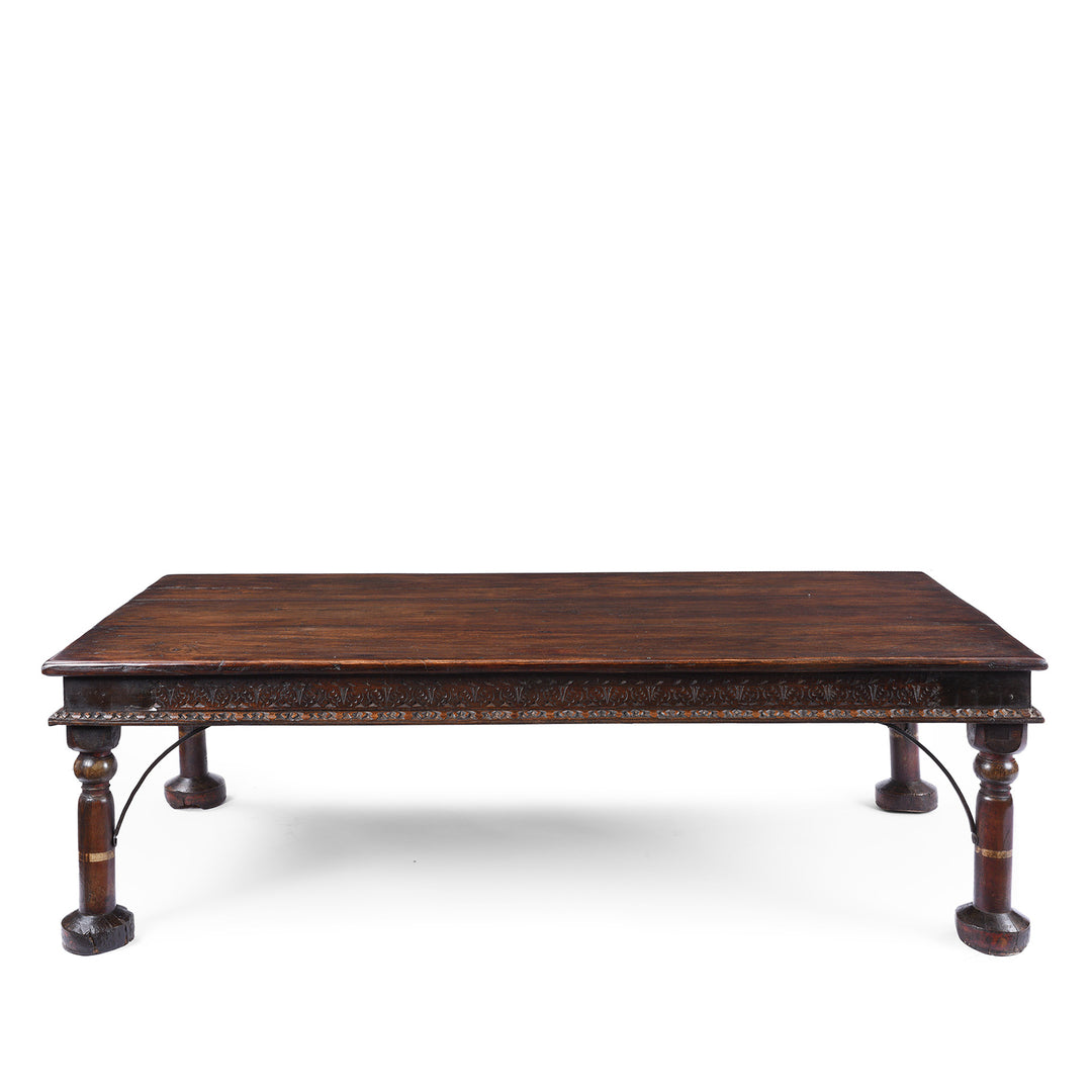 Back Of Antique Indian Takhat Coffee Table | Indigo Antiques