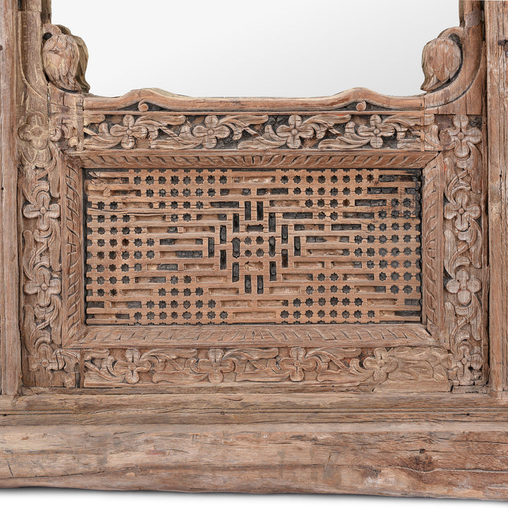 Carvings And Panel Detail From Antique Indian Carved Window Mirror | Indigo Antiques