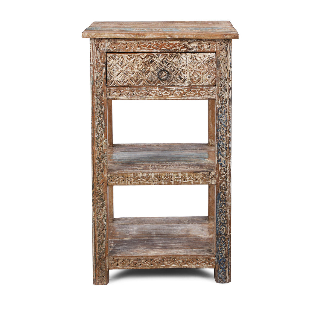 Reclaimed Teak Bedside Table With Painted Finish | Indigo Antiques