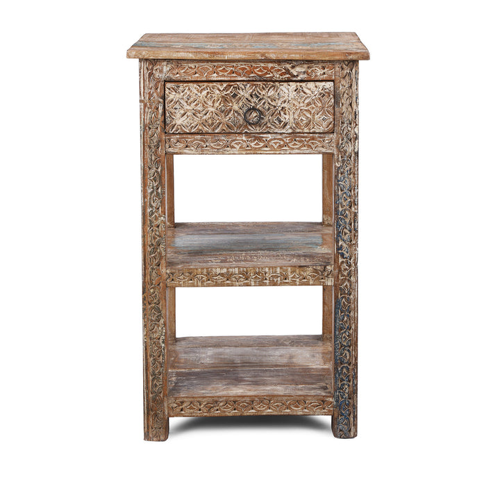 Reclaimed Teak Bedside Table With Painted Finish | Indigo Antiques