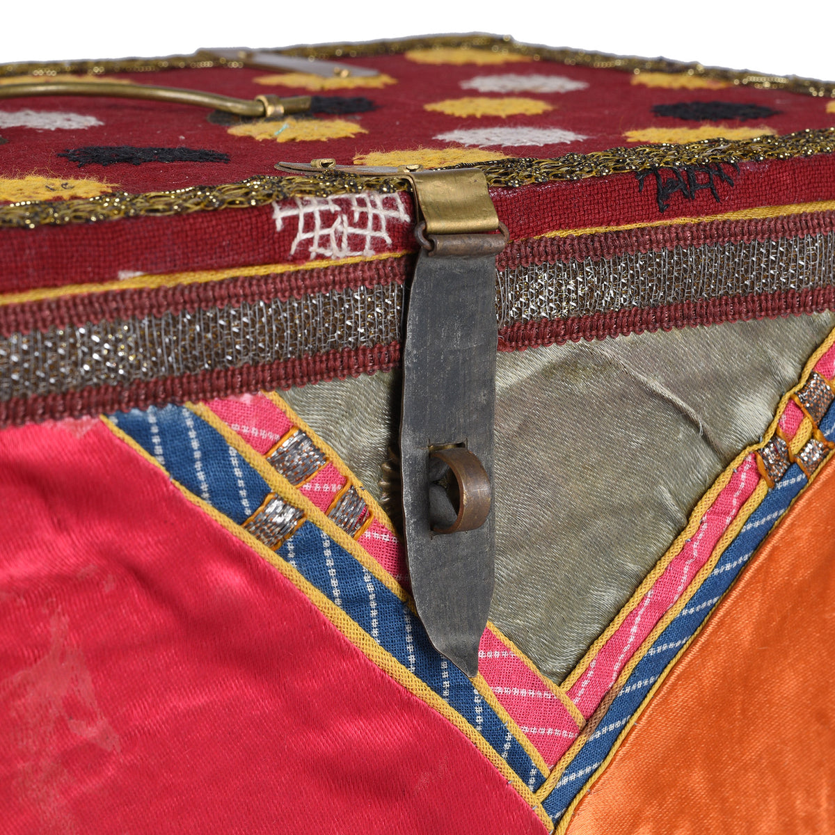 Latch Detail From Rajasthani Vintage Sari Textile Storage Box