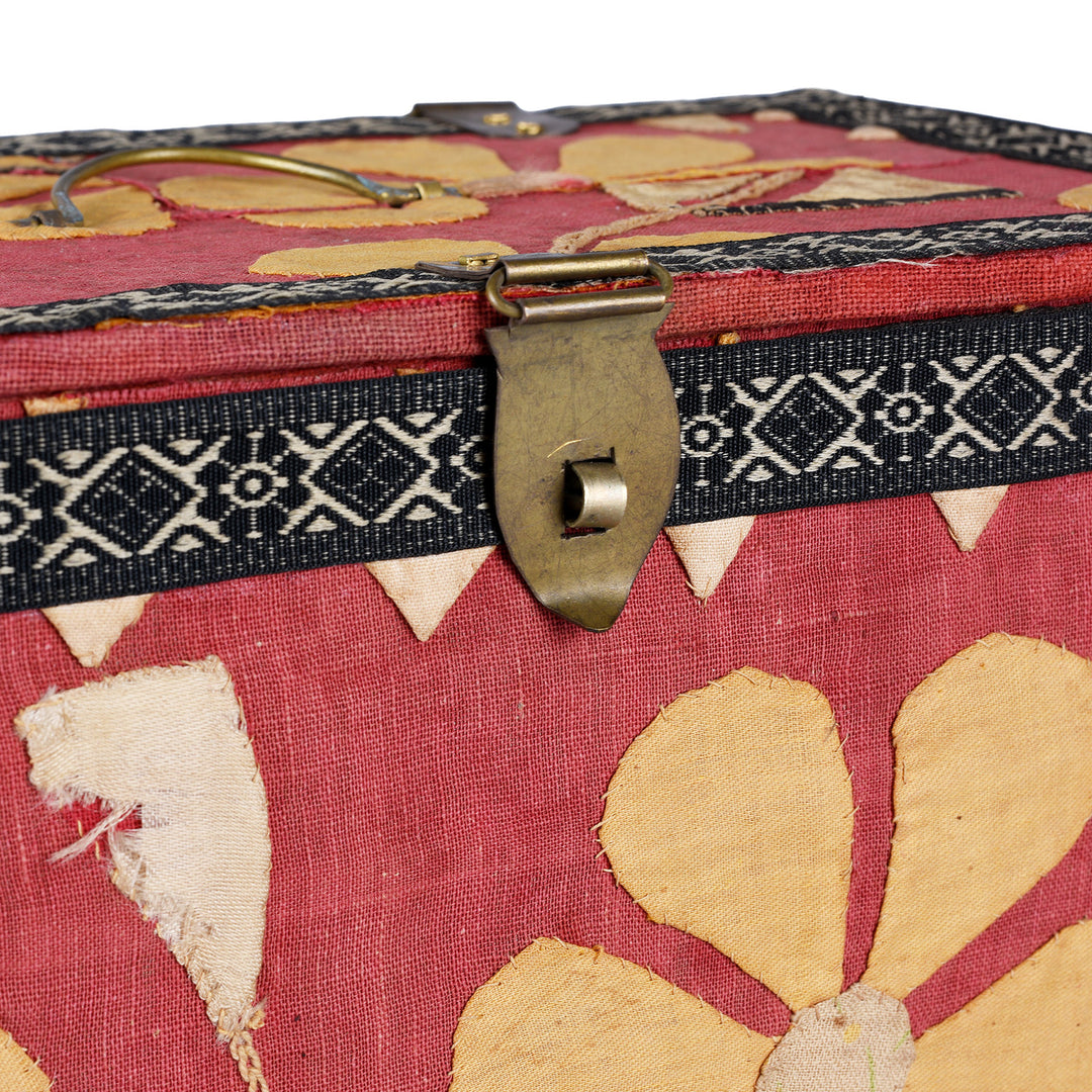 Latch Detail From Rajasthani Vintage Sari Textile Storage Box