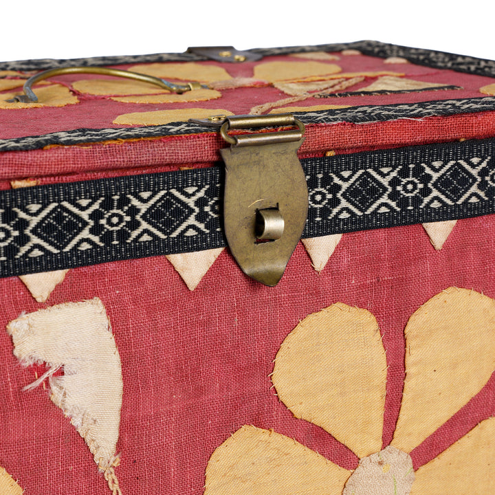 Latch Detail From Rajasthani Vintage Sari Textile Storage Box