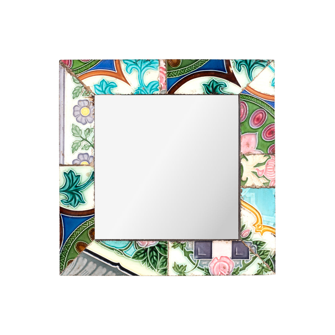 V2 Art Deco Inspired Mirror Made From 1920s Peranakan Ceramic Tiles