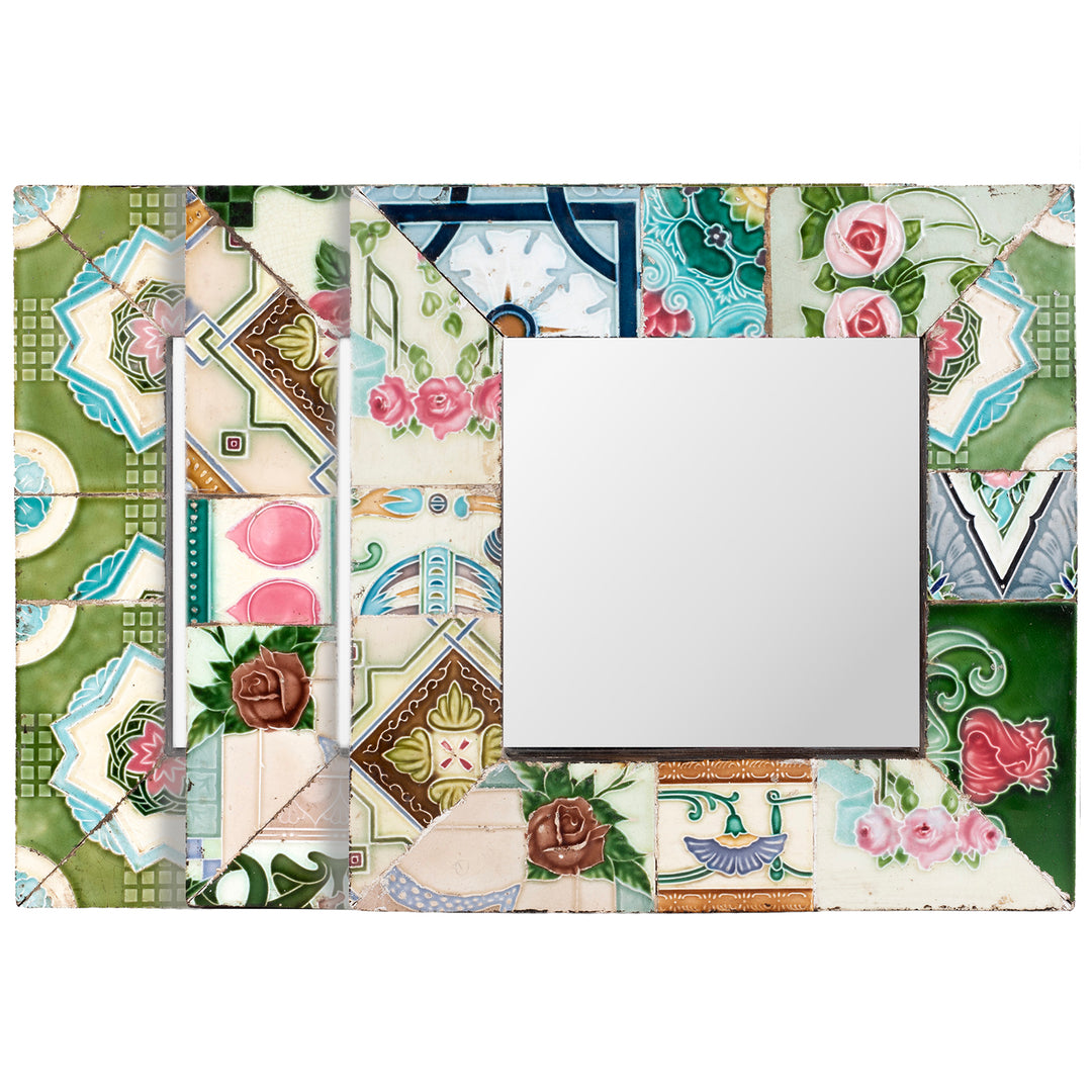 Collection Of Mirrors Made From Old Japanese Ceramic Tiles