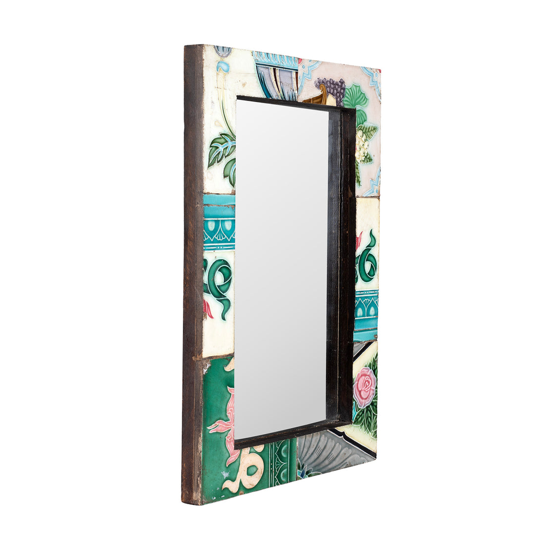 Depth View Of Mirror Made From Old Japanese Ceramic Tiles