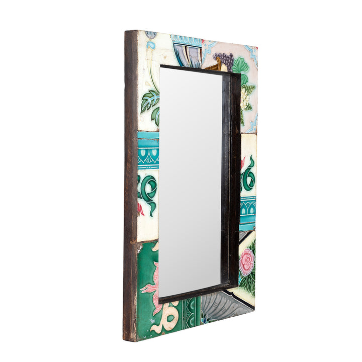 Depth View Of Mirror Made From Old Japanese Ceramic Tiles