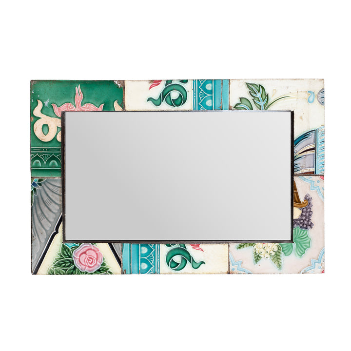 Landscape View Of Mirror Made From Old Japanese Ceramic Tiles