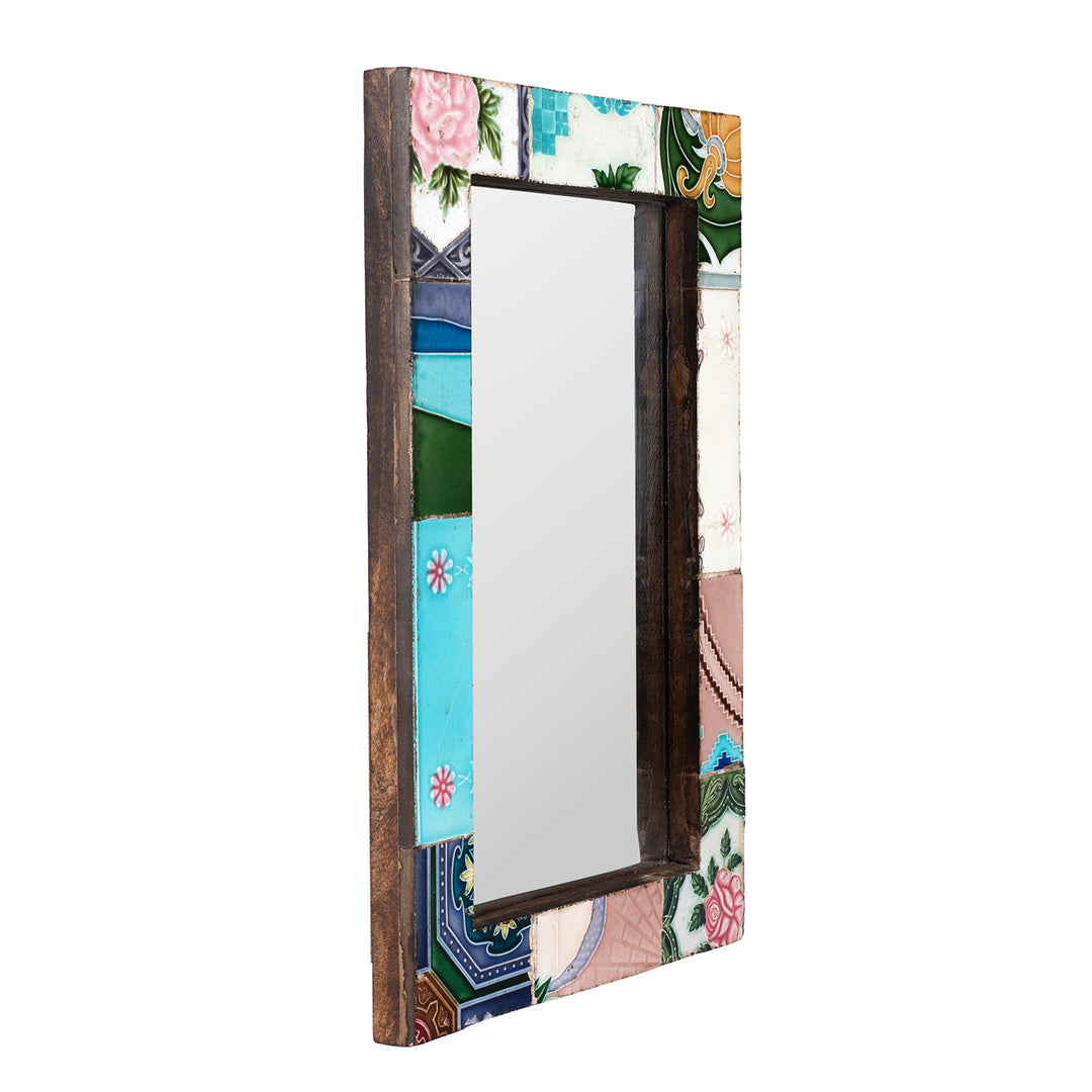 Depth View Of Mirror Made From Old Japanese Ceramic Tiles