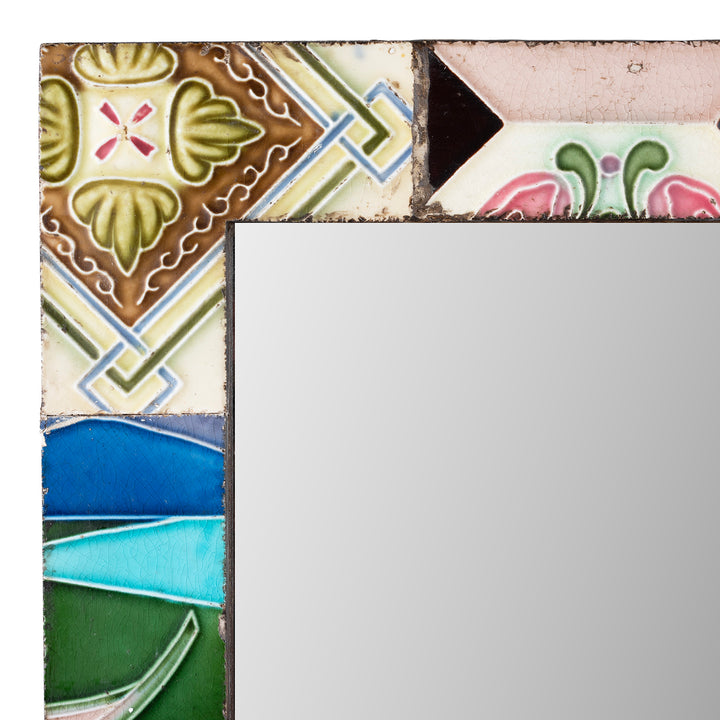 Cornertail From Mirror Made From Old Japanese Ceramic Tiles | Indigo Antiques