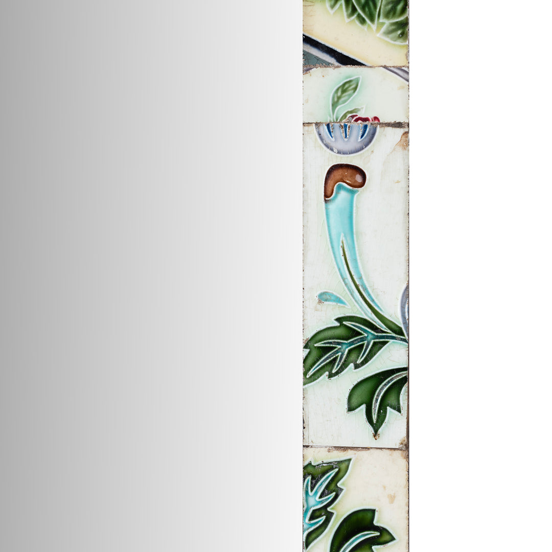 Detail From Art Deco Peranakan Ceramic Tile Mirror 