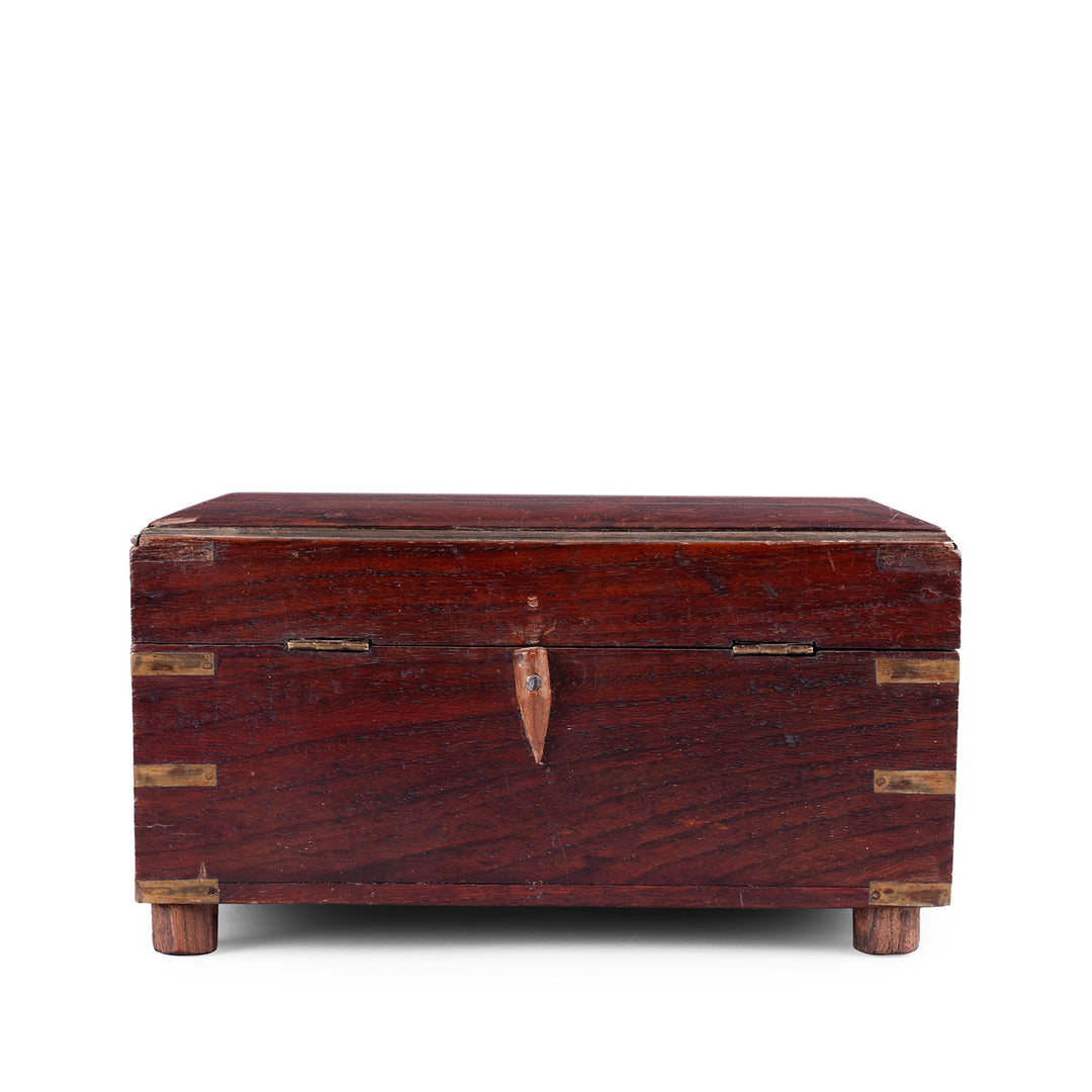 Back Of Antique Indian Rosewood Scent Bottle Box | Indigo Antiques
