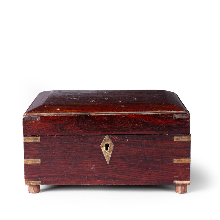 Antique Indian Rosewood Scent Bottle Box | Indigo Antiques