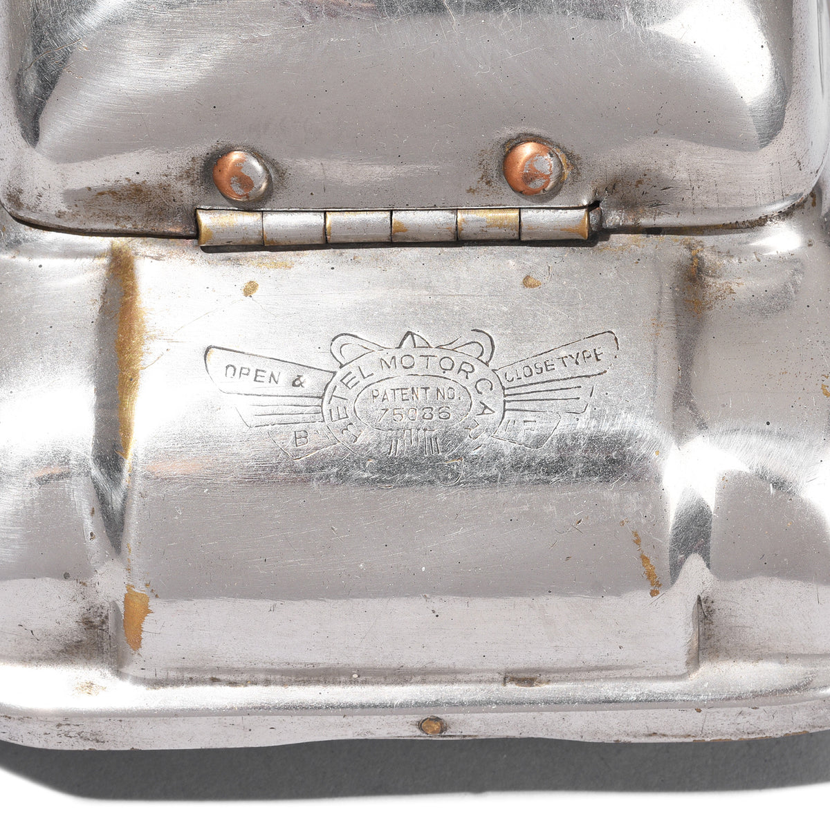 Engraving Detail From Vintage Brass Car Betel Nut Box - Ca 1950 | Indigo Antiques