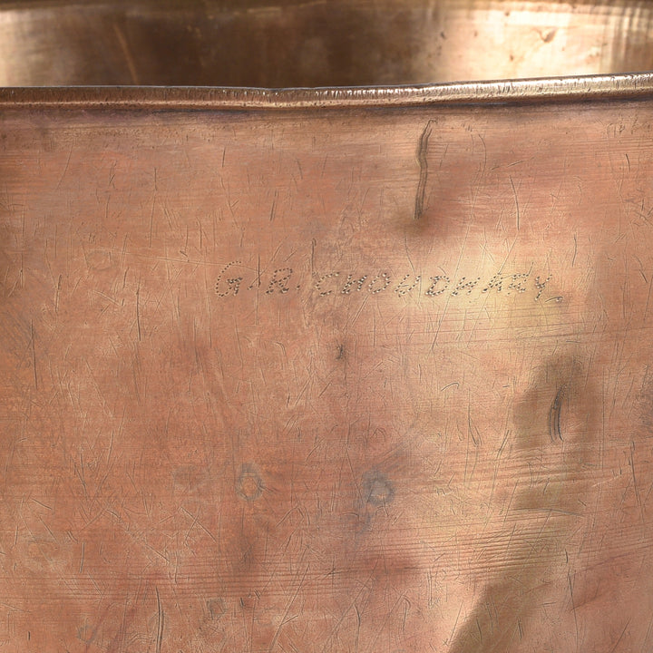 Inscription Detail From Antique Indian Brass Temple Bucket 