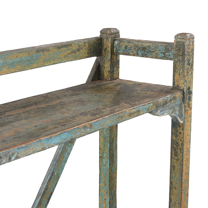 Depth Detail From Vintage Indian Painted Teak Shelf