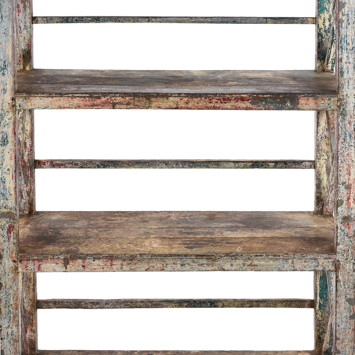 Shelf Detail From Vintage Painted Indian Teak Shelf | Indigo Antiques