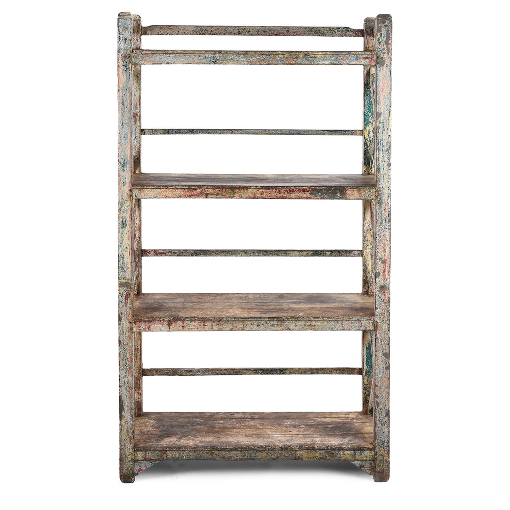 Vintage Painted Indian Teak Shelf | Indigo Antiques