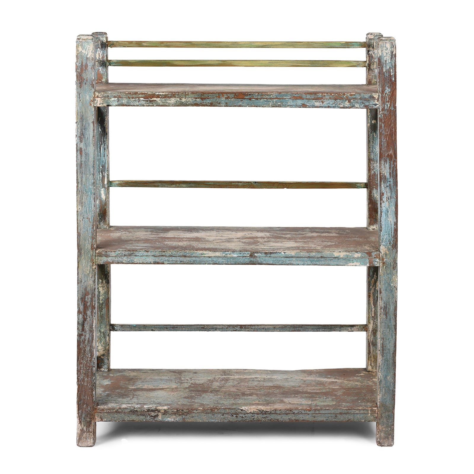 Vintage Indian Painted Teak Shelf