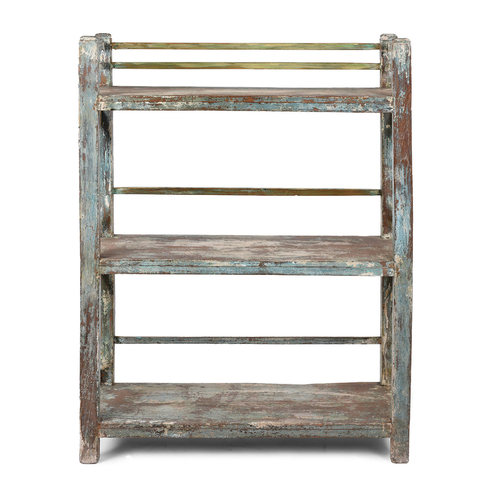Vintage Indian Painted Teak Shelf