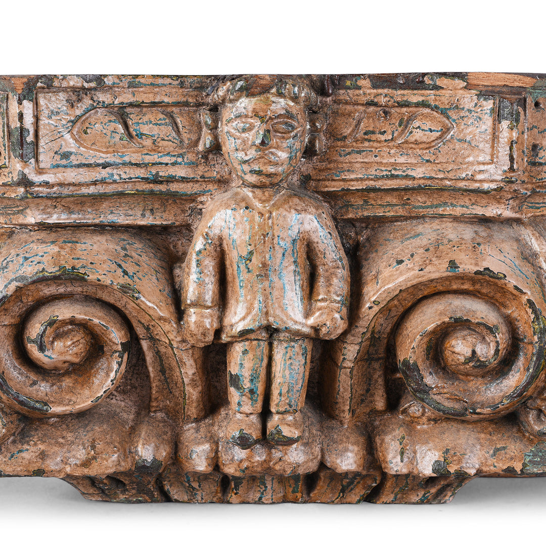Carving Detail From Antique Indian Carved Candle Stand | Indigo Antiques