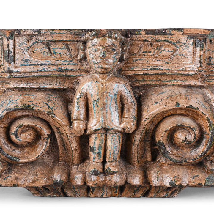 Carving Detail From Antique Indian Carved Candle Stand | Indigo Antiques