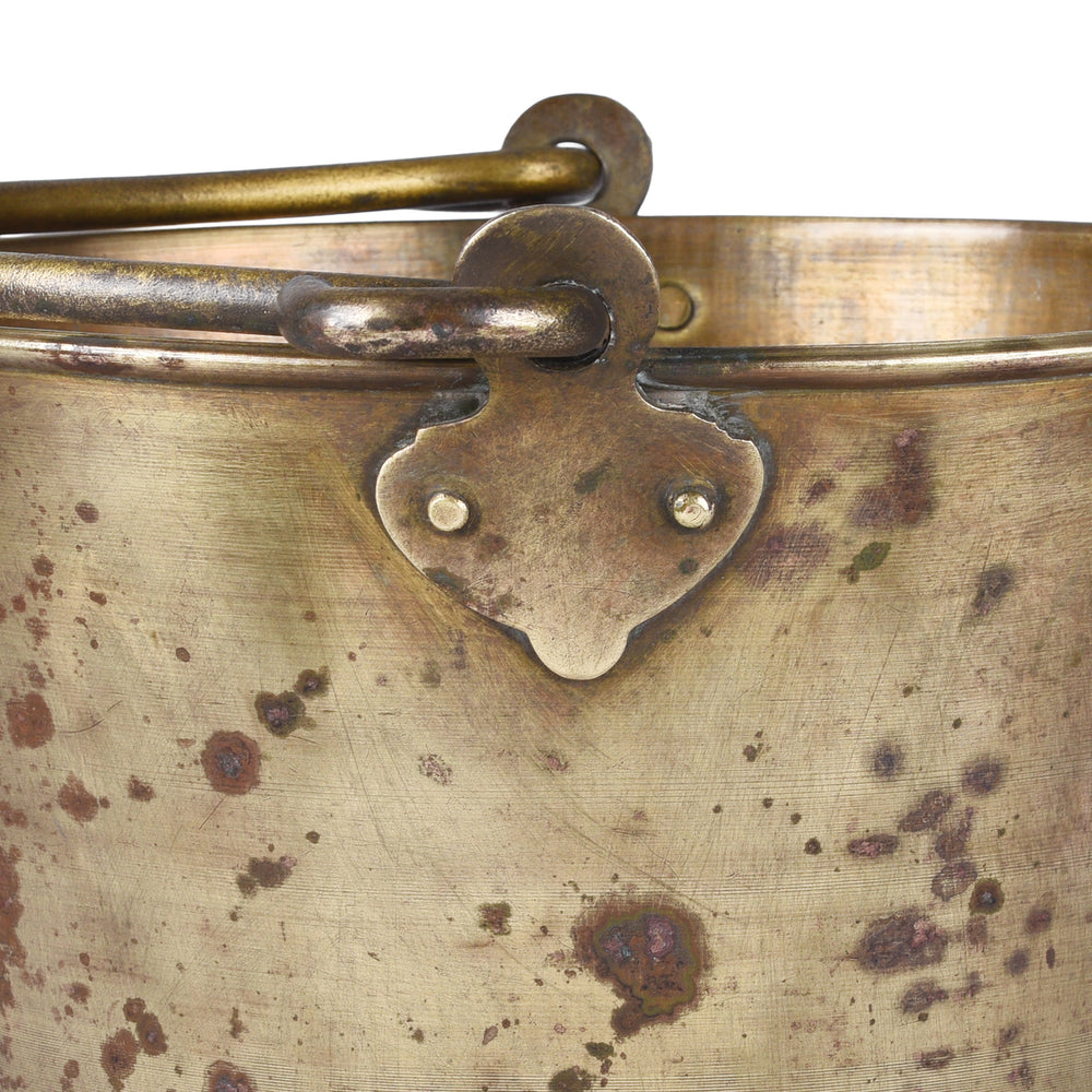 Handle Detail From Vintage Indian Spun Brass Temple Bucket | Indigo Antiques