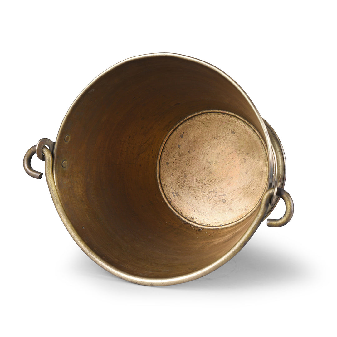 Interior Of Vintage Indian Spun Brass Temple Bucket | Indigo Antiques