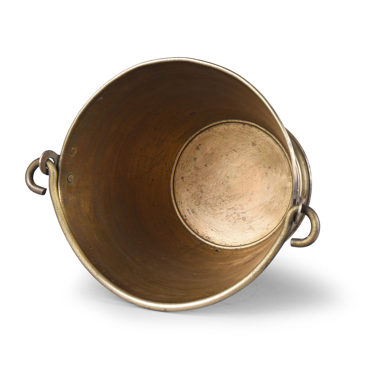 Interior Of Vintage Indian Spun Brass Temple Bucket | Indigo Antiques