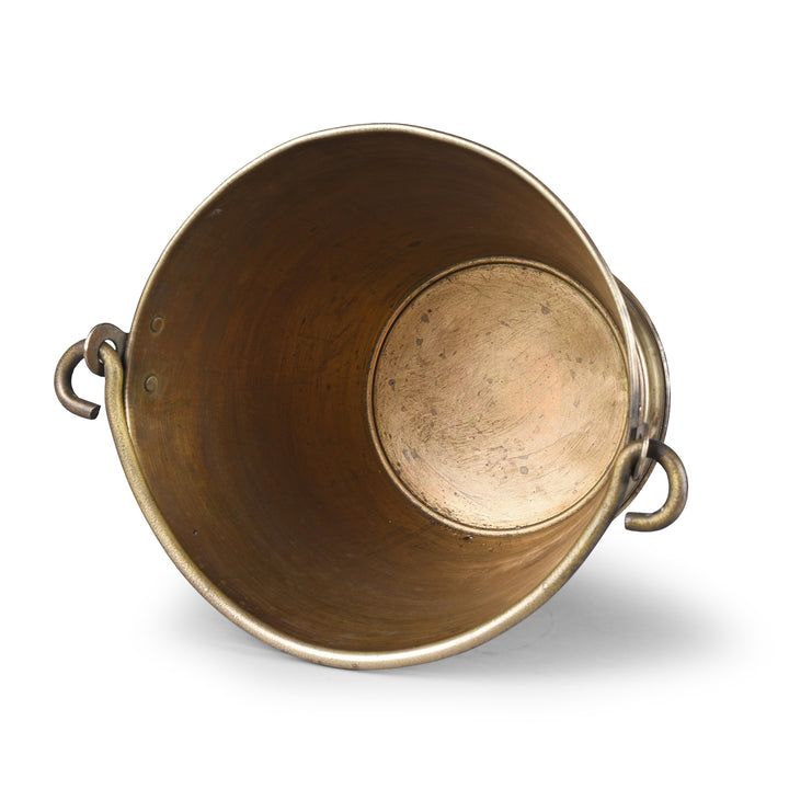 Interior Of Vintage Indian Spun Brass Temple Bucket | Indigo Antiques