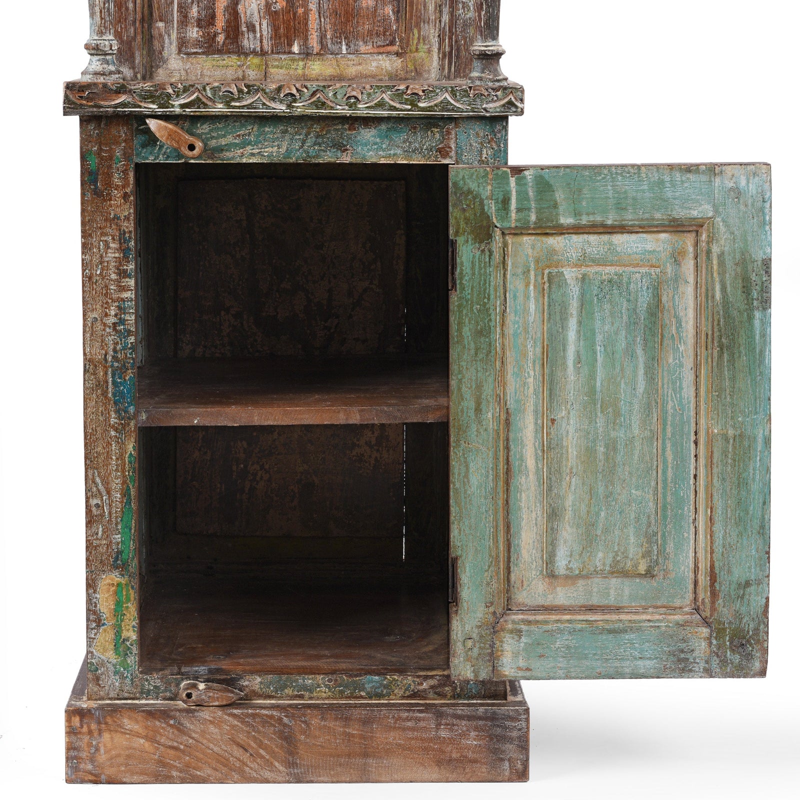 Interior Detail From Reclaimed Teak Wood Bookshelf | Indigo Antiques