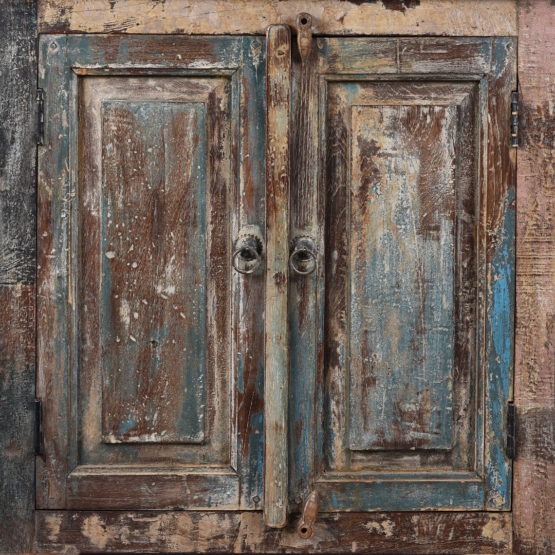 Doors Detail From Reclaimed Indian Teak Side Cabinet | Indigo Antiques