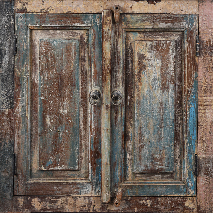 Doors Detail From Reclaimed Indian Teak Side Cabinet | Indigo Antiques