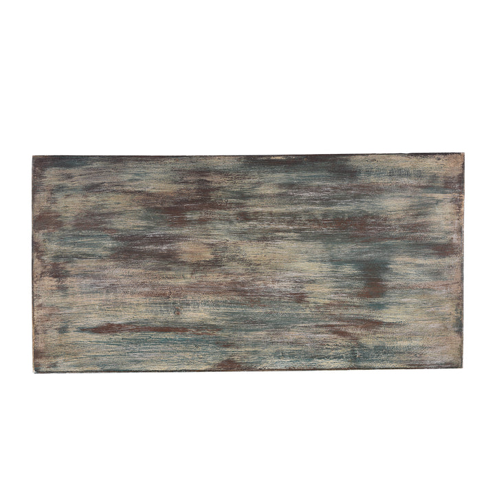 Top Down View Of Reclaimed Indian Teak Side Cabinet | Indigo Antiques