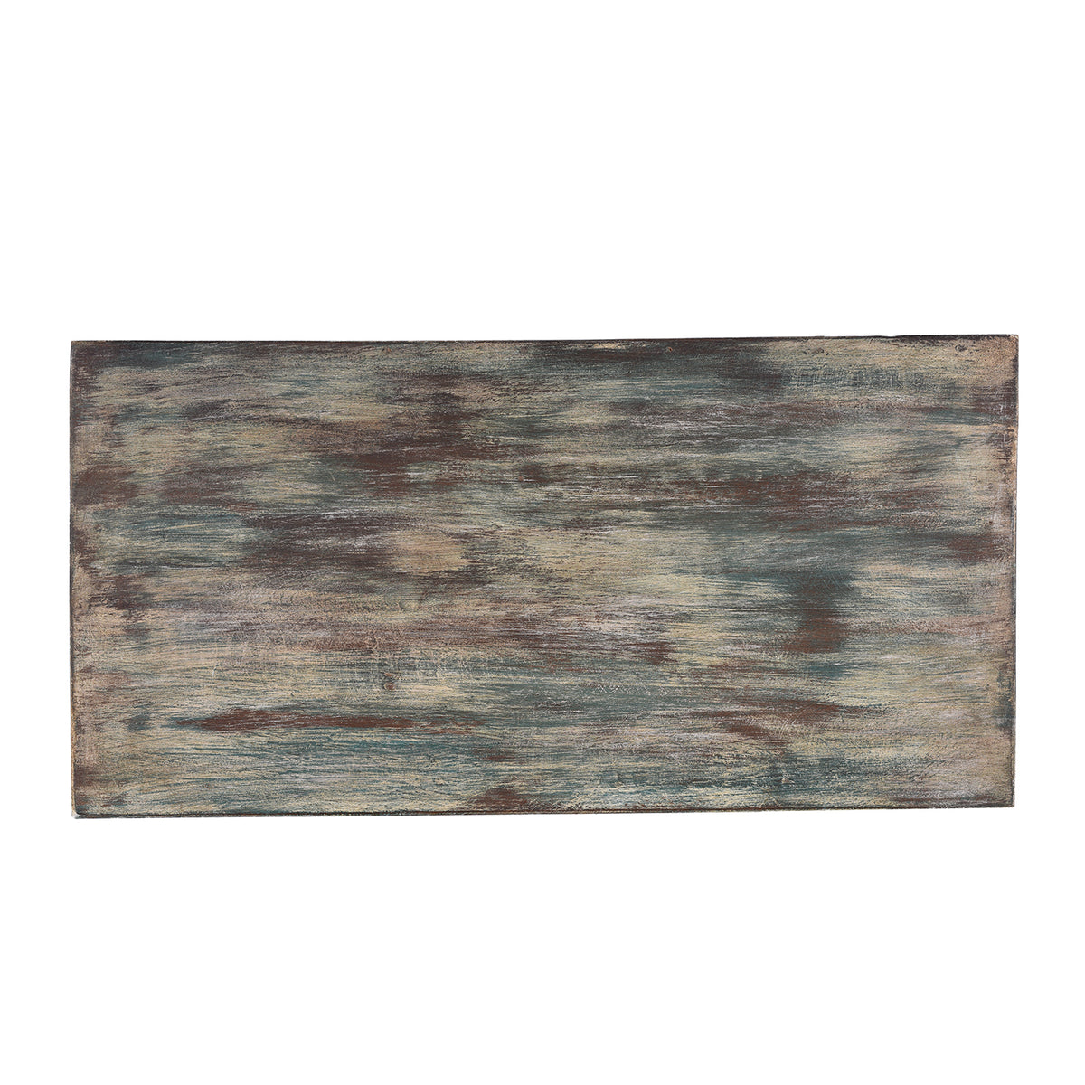 Top Down View Of Reclaimed Indian Teak Side Cabinet | Indigo Antiques