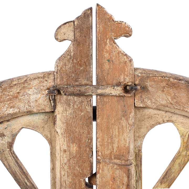 Latch Detail From Antique Indian Painted Dog Gate | Indigo Antiques