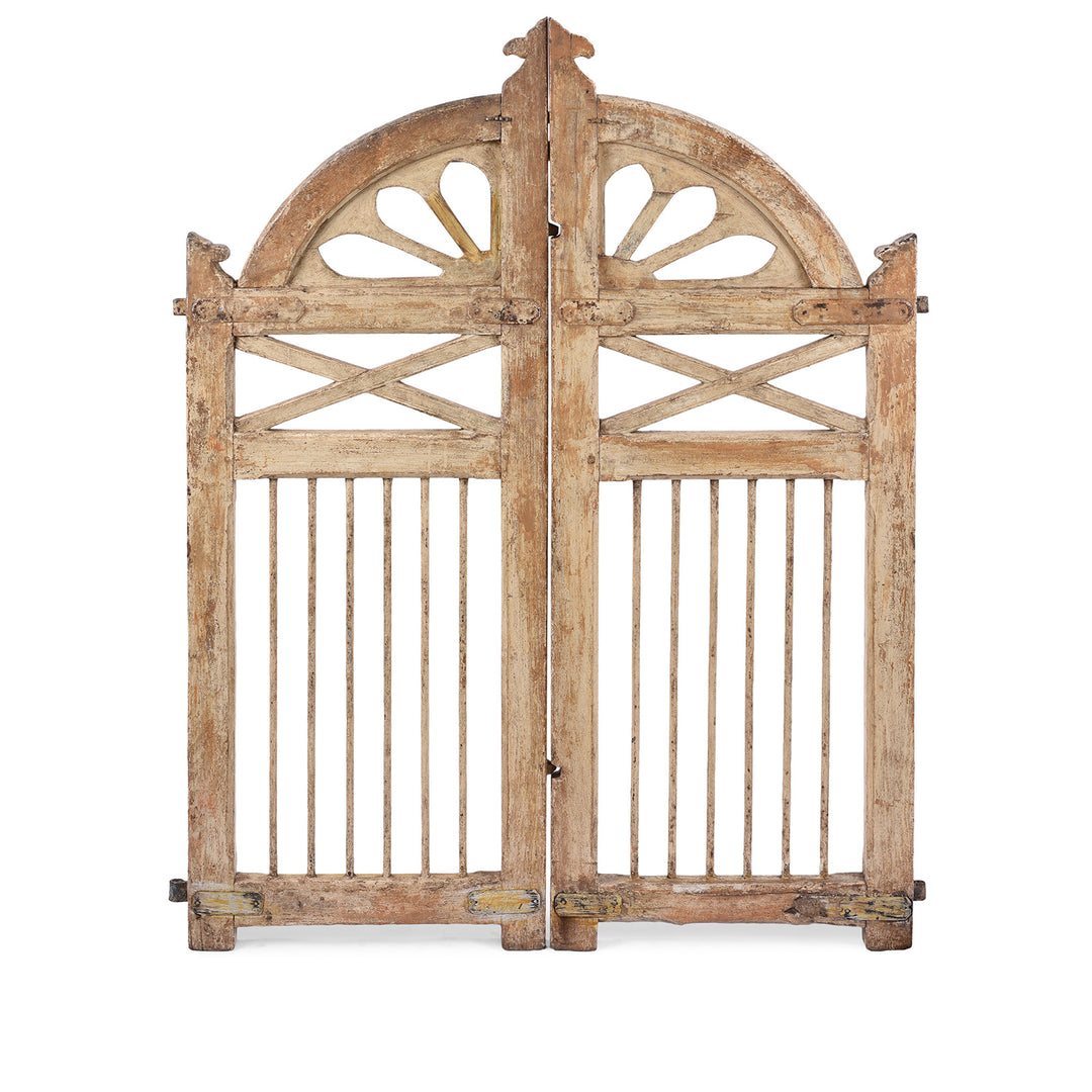 Back Of Antique Indian Painted Dog Gate | Indigo Antiques