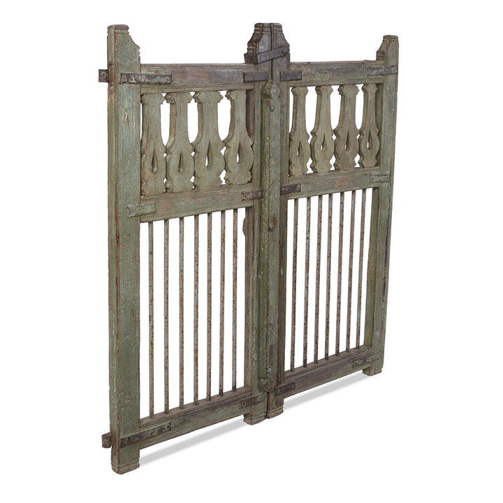 Angled VIew Of Antique Indian Dog Gate