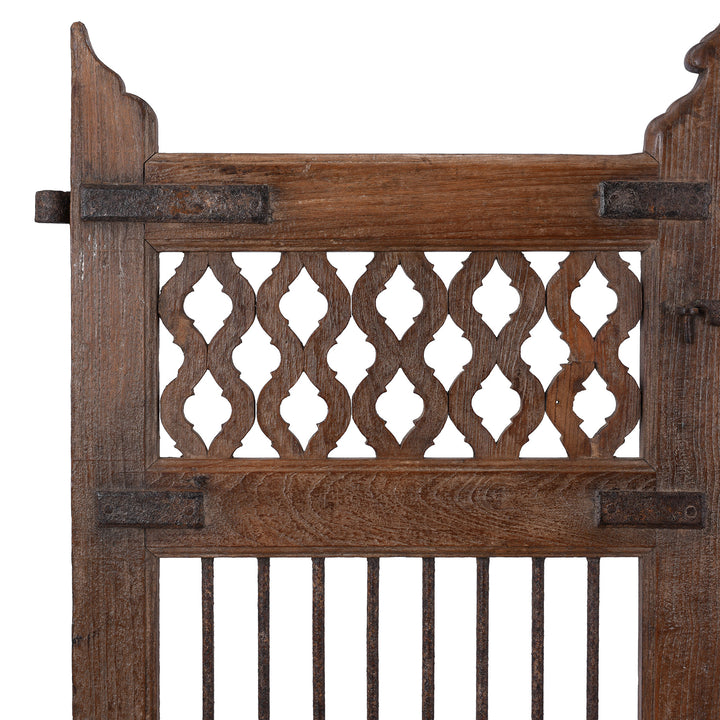 Corner Detail From Antique Indian Teak Dog Gate From | Indigo Antiques