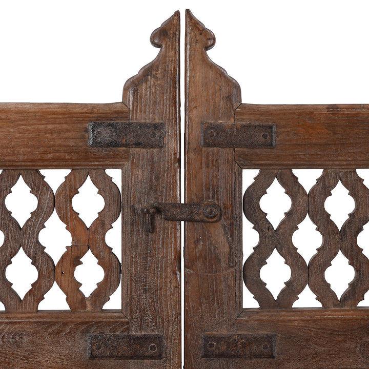 Latch Detail From Antique Indian Teak Dog Gate From | Indigo Antiques