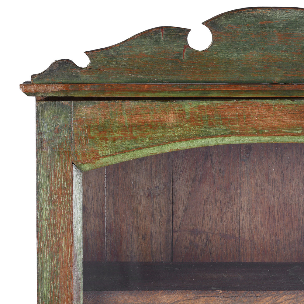 Corner Detail From Indian Glazed Teak Wall Cabinet | Indigo Antiques