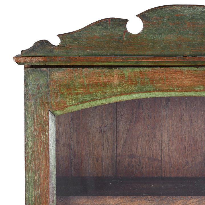 Corner Detail From Indian Glazed Teak Wall Cabinet | Indigo Antiques