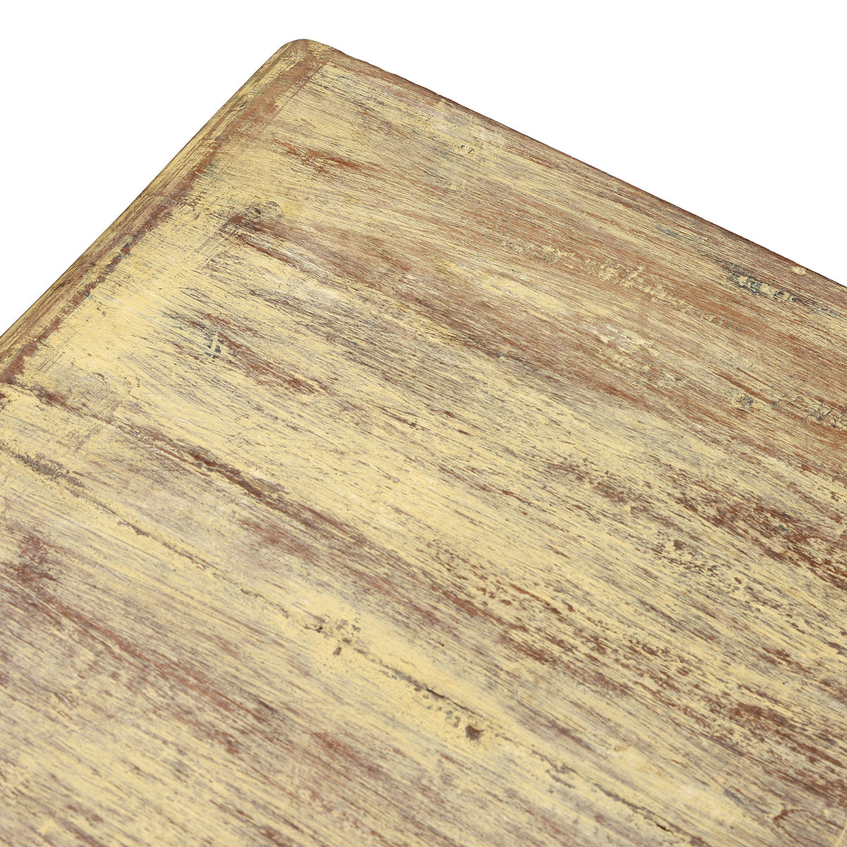 Surface Detail From Vividly Painted Sideboard With Four Doors And Shelf Made From Reclaimed Wood From Historic Buildings In Rajasthan And Gujarat