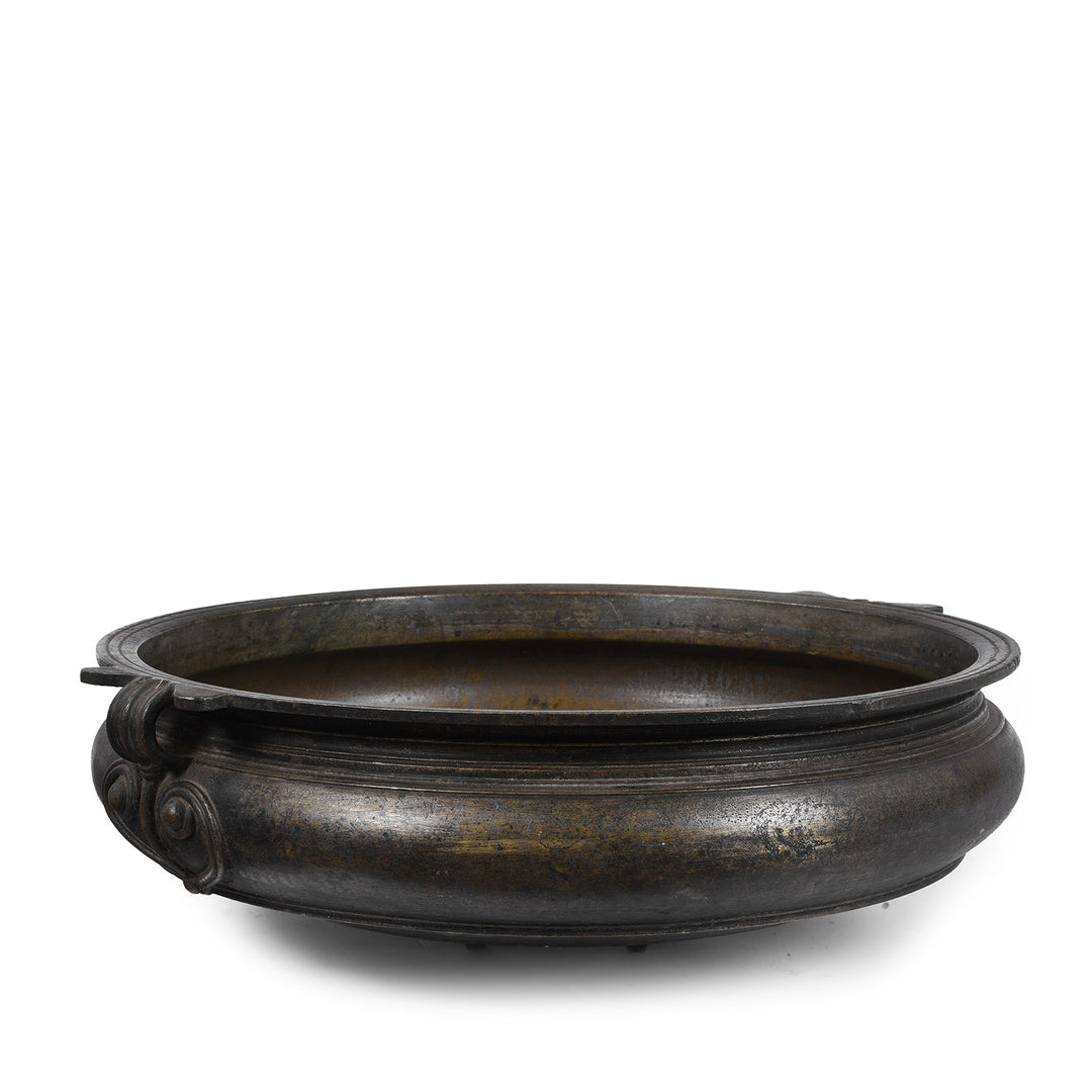 Antique Indian Bronze Urli Festival Cooking Vessel From South India - 19th Century