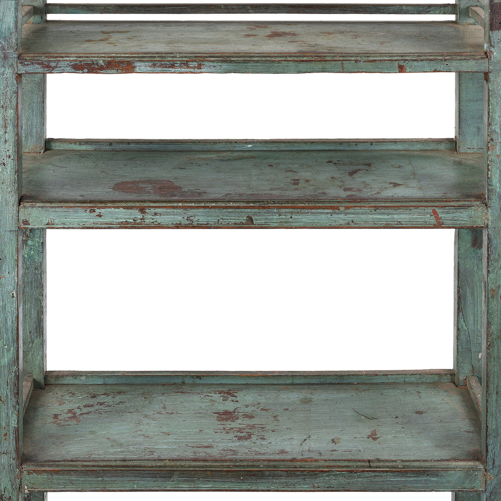 Shelf Detail From Vintage Indian Shelf with Blue Paint Finish