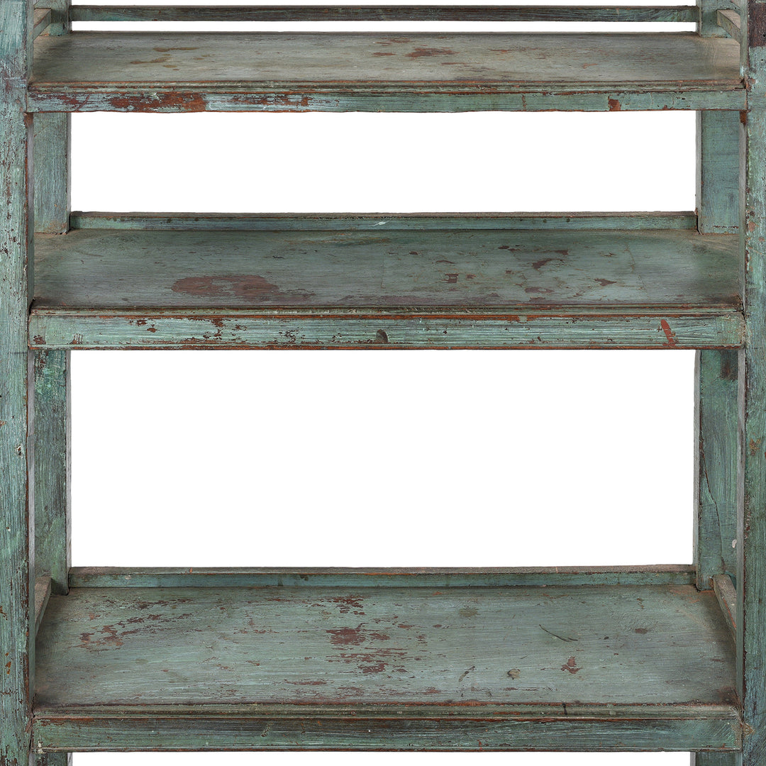 Shelf Detail From Vintage Indian Shelf with Blue Paint Finish