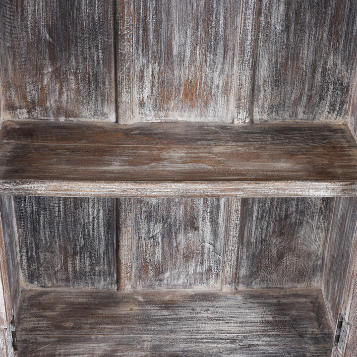 Interior Detail From Painted Indian Louvre Cabinet Made From Reclaimed Teak | Indigo Antiques