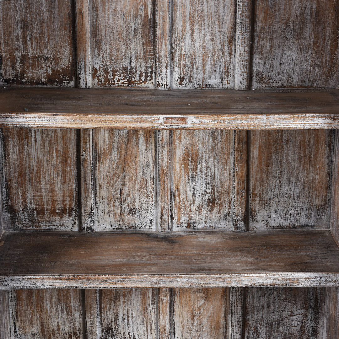 Interior Shelf Detail From Painted Indian Louvre Cabinet Made From Reclaimed Teak
