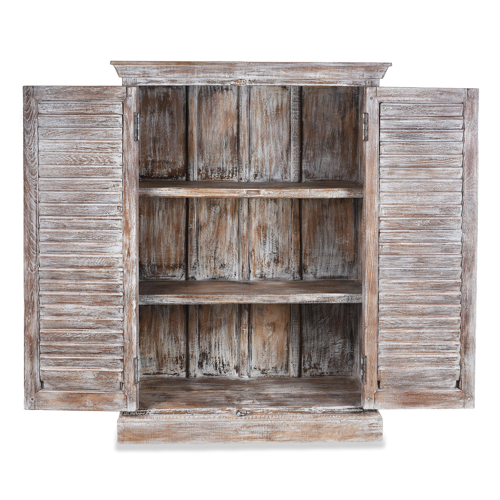 Interior Of Painted Indian Louvre Cabinet Made From Reclaimed Teak
